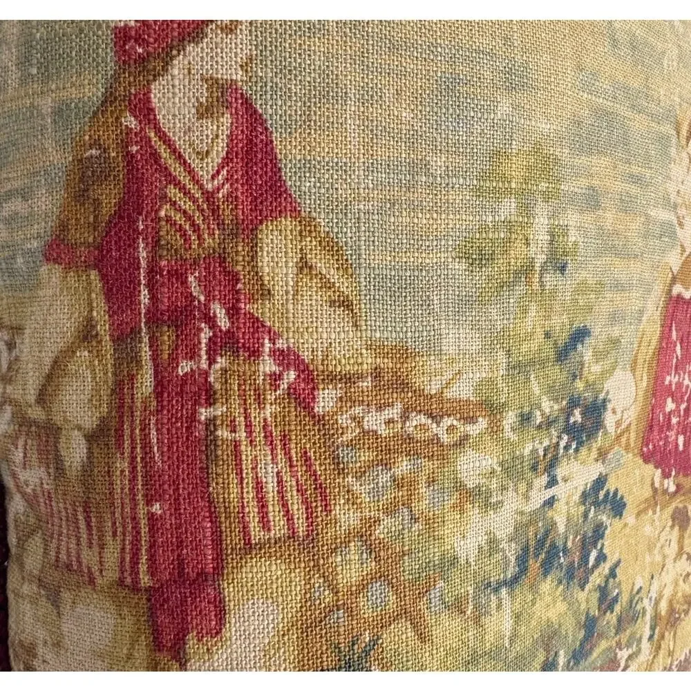 Vintage Bosporus Toile Decorative Throw Pillow Pastoral 16 x 16